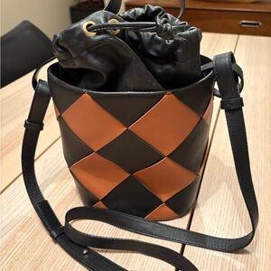ALOHAS U Venti Scacchi Bucket Bag - Brown/Black